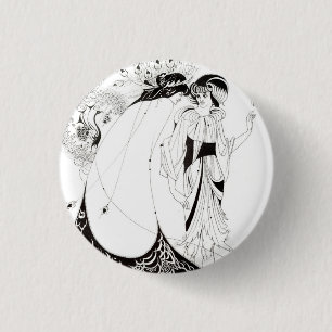 Aubrey Beardsley The Peacock Skirt Button