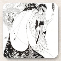 Aubrey Beardsley The Peacock Skirt Coasters
