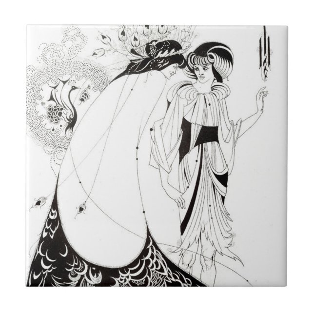 Aubrey Beardsley The Peacock Skirt Tile (Front)