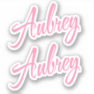 Aubrey Decorative Name in Pink x2 Sticker