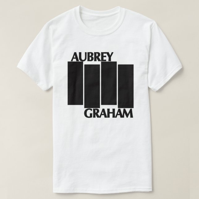 Aubrey Drake Graham/Black Flag Logo Parody T-Shirt (Design Front)
