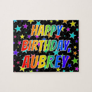 "AUBREY" First Name, Fun "HAPPY BIRTHDAY" Jigsaw Puzzle