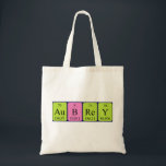 Aubrey periodic table name tote bag<br><div class="desc">Aubrey spelled out as Au B Re Y (Gold Boron Rhenium Yttrium) on a bag for the scientist in you.</div>