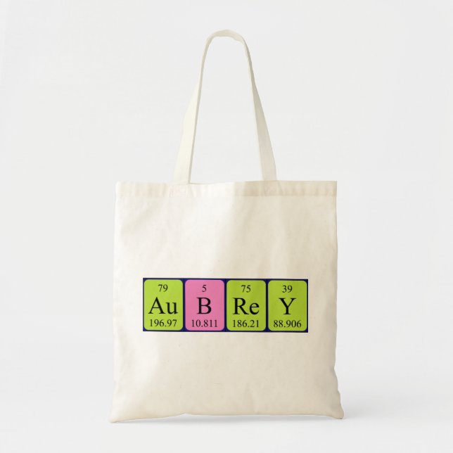 Aubrey periodic table name tote bag (Front)