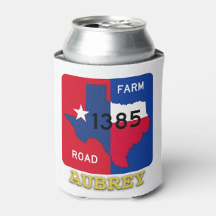 Aubrey, TX & Texas Longhorn Can Cooler