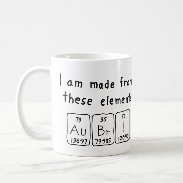Aubri periodic table name mug (Left)