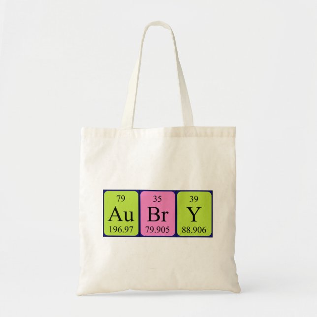 Aubry periodic table name tote bag (Front)