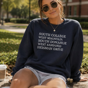 Auburn Alabama City Street Names Sweatshirt