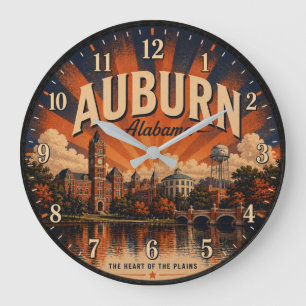 Auburn Alabama Historic College Town  Large Clock