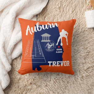 Auburn Alabama Navy and Orange football  Cushion