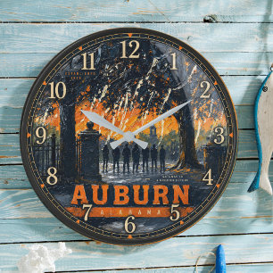Auburn Alabama Sunset  Large Clock