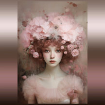 Auburn Beauty - A Woman's Portrait and Flowers