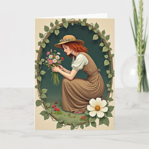 Auburn Beauty Flower Bouquet Card