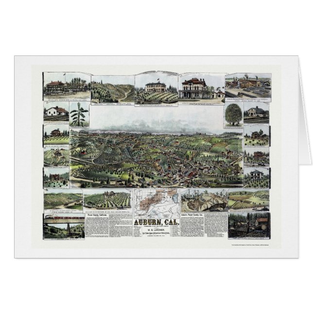 Auburn, CA Panoramic Map - 1887 (Front Horizontal)