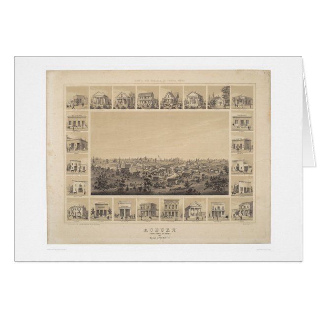 Auburn, California 1857 Panoramic Map (2508A) (Front Horizontal)