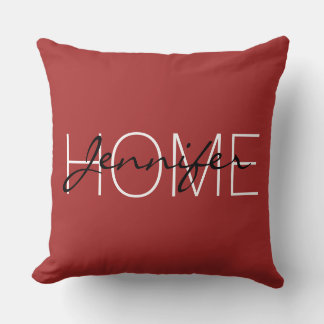 Auburn colour home monogram cushion
