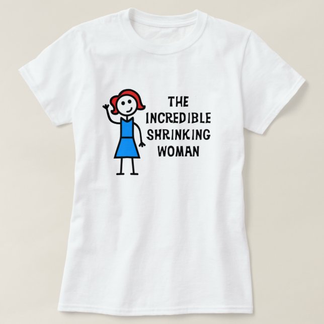 Auburn Hair Incredible Shrinking Woman T-Shirt (Design Front)