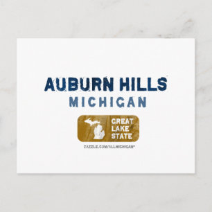 Auburn Hills Michigan Great Lake State Postcard