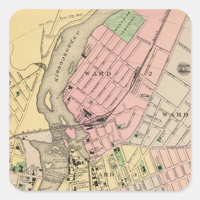 Auburn, Lewiston Square Sticker (Front)