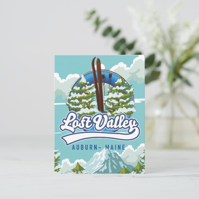 Auburn, Maine, Lost valley ski Postcard (Standing Front)