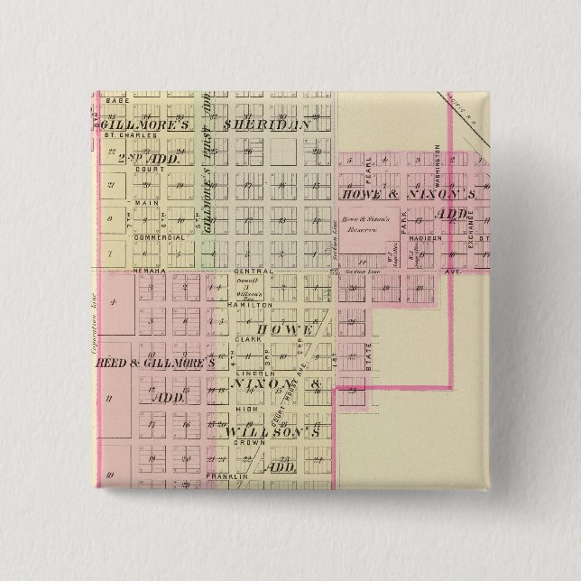 Auburn, Nebraska 15 Cm Square Badge (Front)