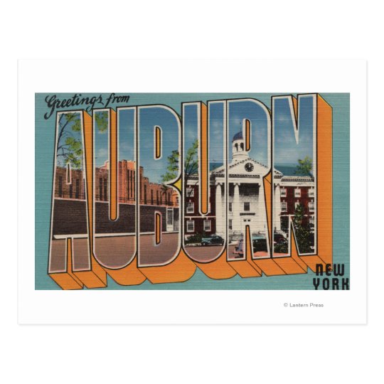 Auburn, New York - Large Letter Scenes Postcard