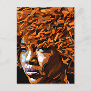 Auburn Queen Orange Brown Hair Black Melanin Afro Postcard