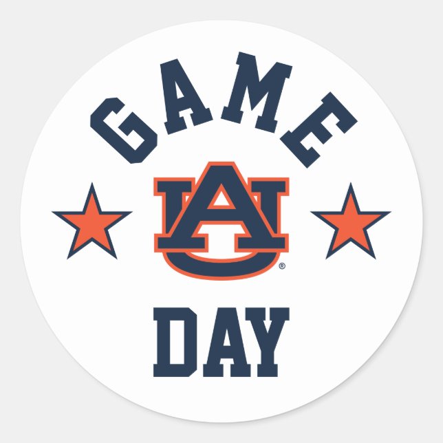 Auburn University Game Day Classic Round Sticker (Front)