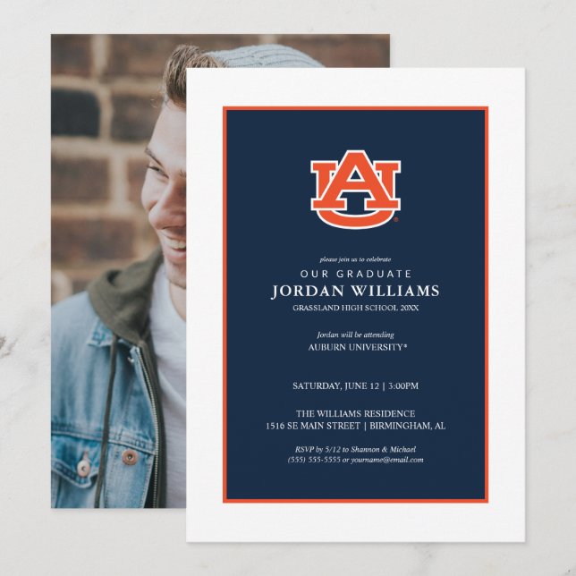 Auburn University Graduation – Auburn Tigers Announcement (Front/Back)
