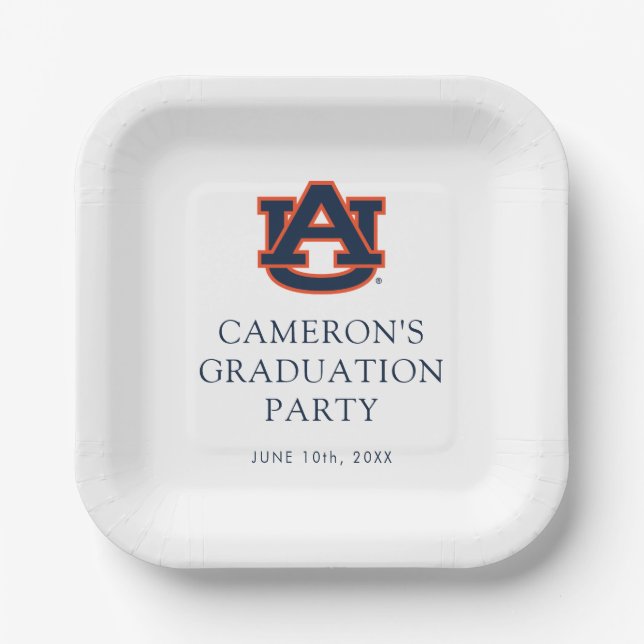 Auburn University Graduation | Auburn Tigers Paper Plate (Front)