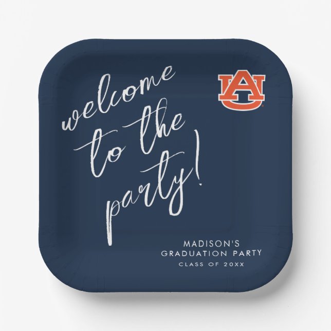 Auburn University Graduation – Auburn Tigers Paper Plate (Front)