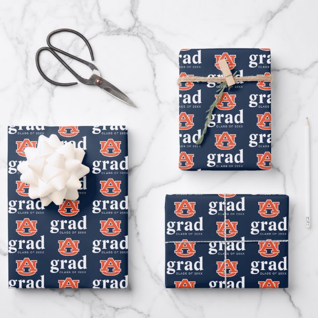Auburn University Graduation – Auburn Tigers Wrapping Paper Sheet (Front)