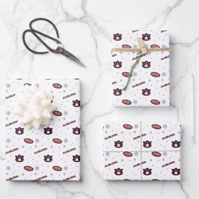 Auburn University | Holiday Pattern Wrapping Paper Sheet (Front)
