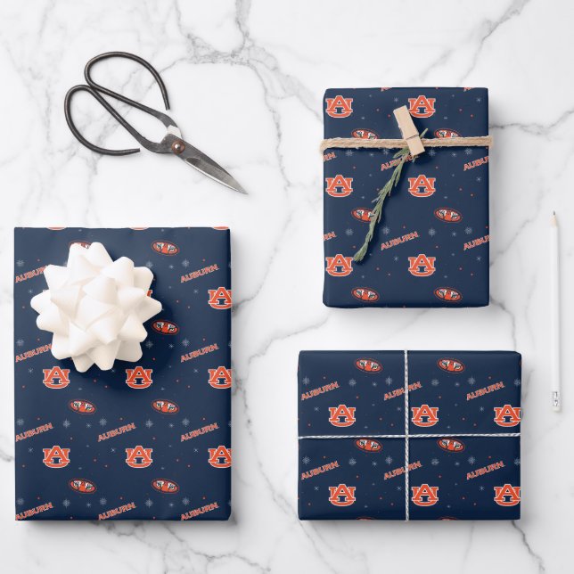 Auburn University | Holiday Pattern Wrapping Paper Sheet (Front)