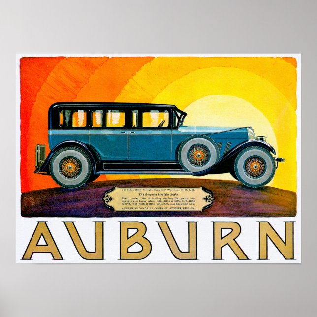 Auburn ~ Vintage Motor Car Advertisement Poster (Front)