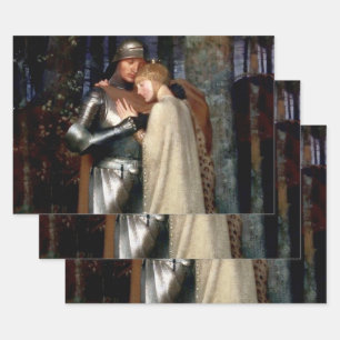 Aucassin and Nicolette Mediaeval Painting by Maria Wrapping Paper Sheet