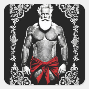 Auch der Weihnachtsmann wünscht ein frohes Fest l Square Sticker