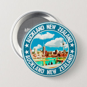 Auckland 7.5 cm round badge