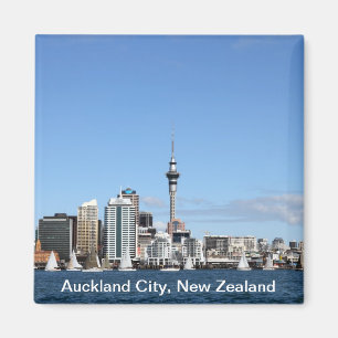 Auckland City, New Zealand by Day Magnet