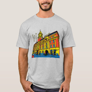 Auckland Ferry Building Pop Art Retro New Zealand  T-Shirt