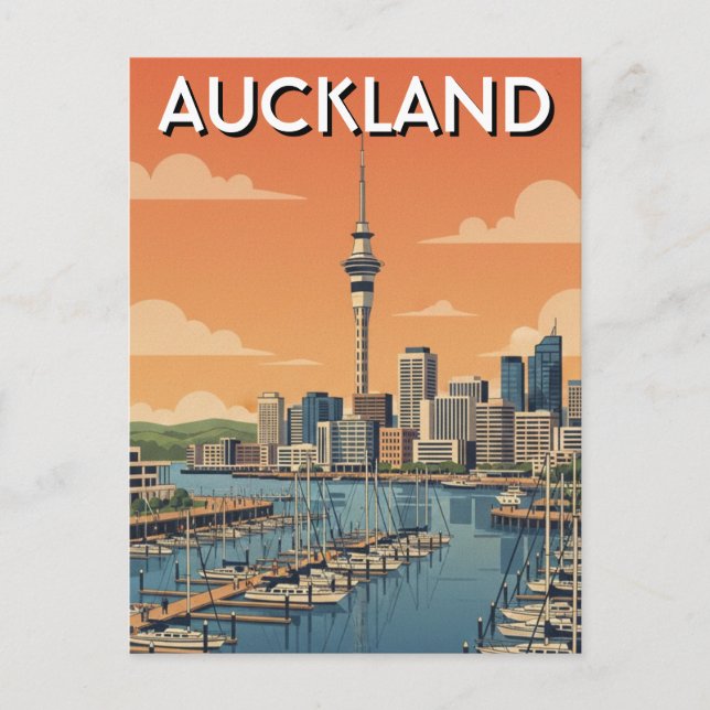 Auckland Marina New Zealand Postcard (Front)