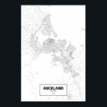 Auckland, New Zealand (black on white) Poster<br><div class="desc">Intricate posters of cities outlined only by their roads in beautiful detail. Routelines artwork copyright (c)2012 Nicholas Rougeux. Map data outside the US is (c) OpenStreetMap (http://www.openstreetmap.org) contributors, CC BY-SA (http://creativecommons.org/licenses/by-sa/2.0/). Learn more at www.Routelines.com</div>
