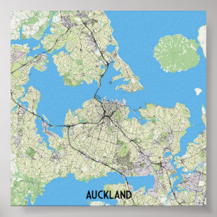 Auckland, New Zealand map Poster