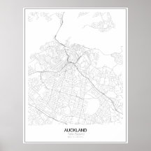 Auckland, New Zealand Minimalist Map