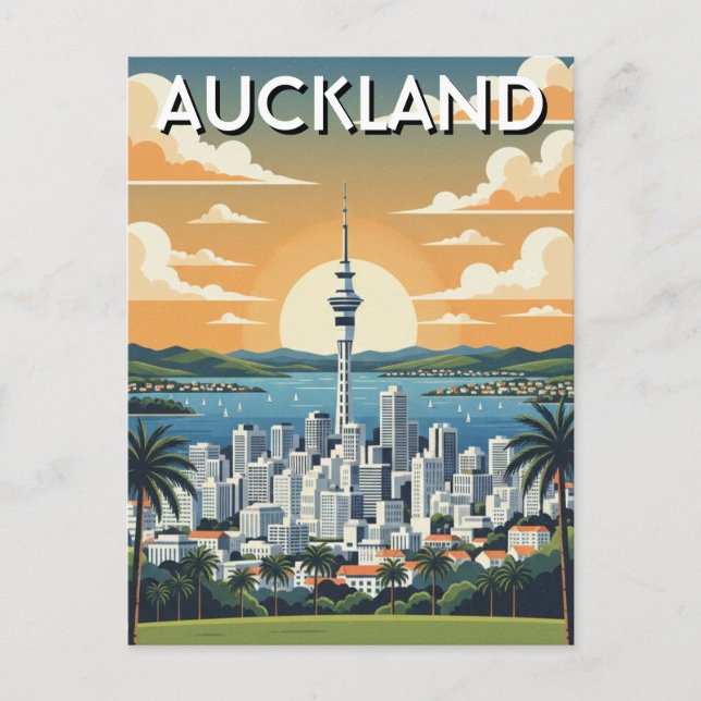 Auckland New Zealand Postcard (Front)