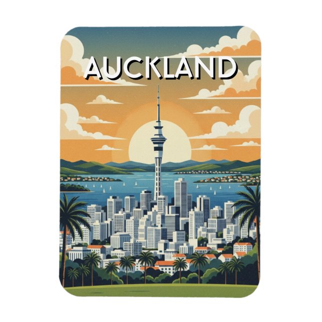 Auckland New Zealand Postcard Magnet (Vertical)