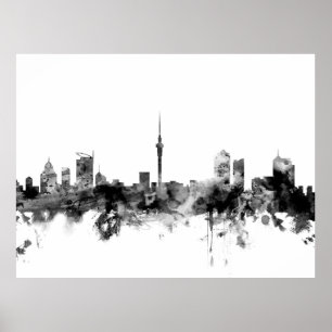 Auckland New Zealand Skyline Poster