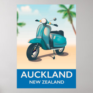 Auckland new zealand travel poster
