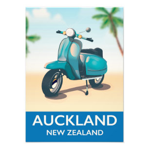 Auckland new zealand travel poster