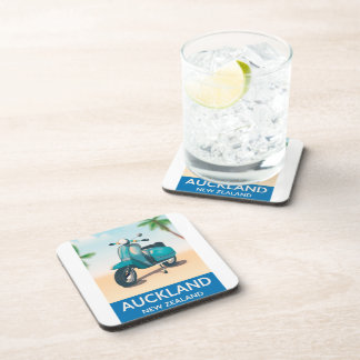 Auckland new zealand travel poster coaster